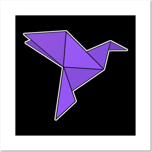 Flying Bird Origami Sticker Style Design Posters and Art